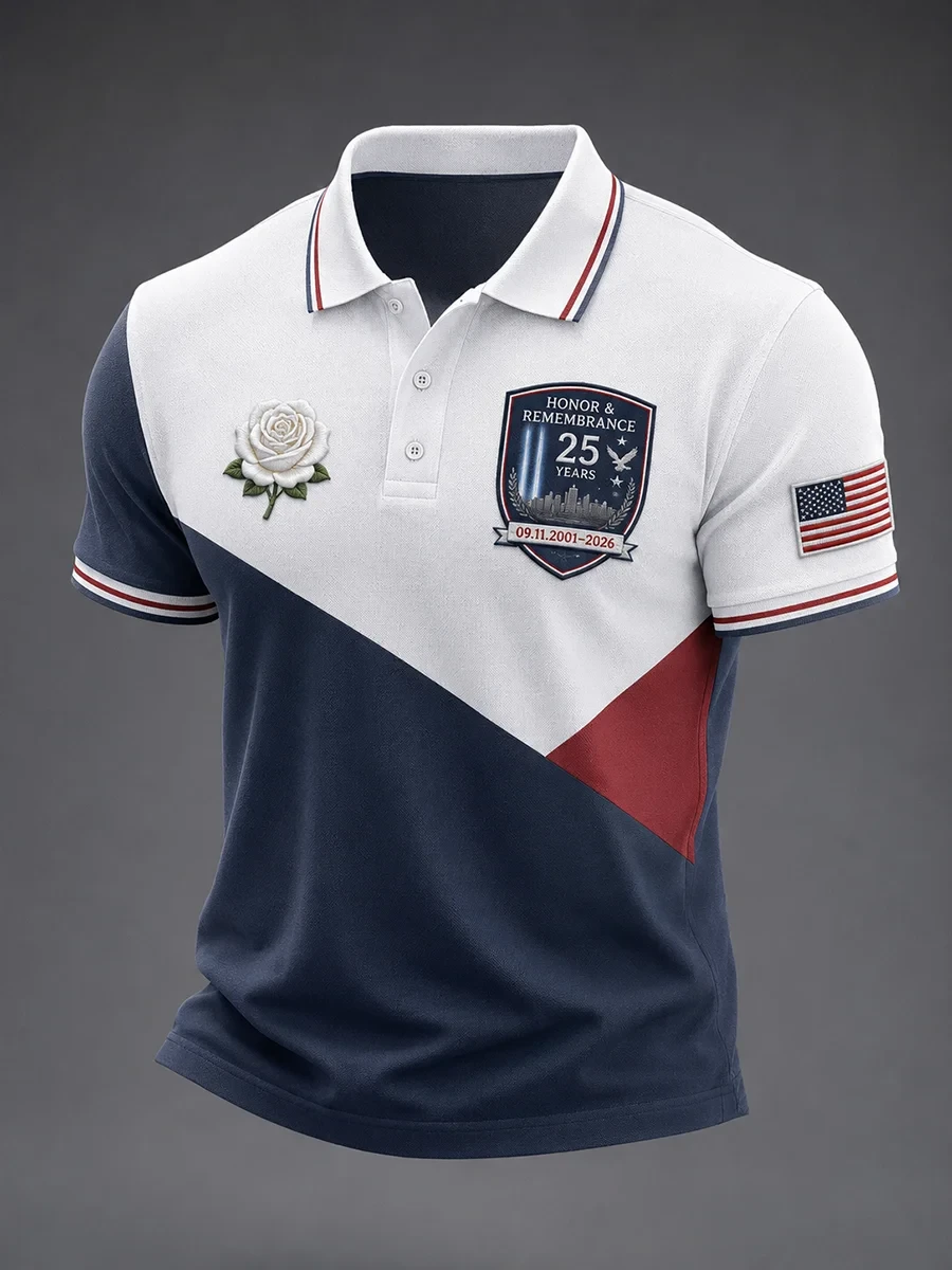 911 25th Anniversary Never Forget Polo Shirt 9 11 Memorial Tee Unique Gift Ideas
