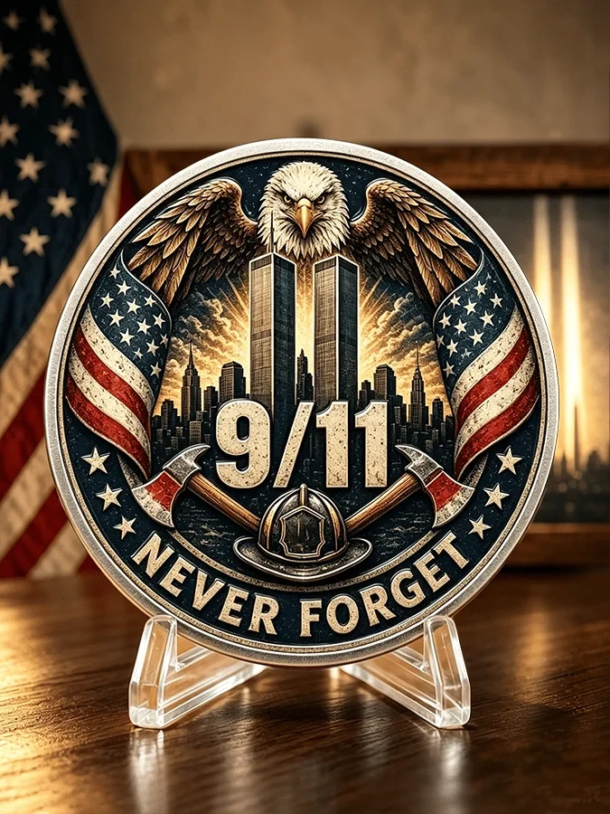 911 25Th Anniversary We Will Never Forget Button 9 11 25th Anniversary Merch