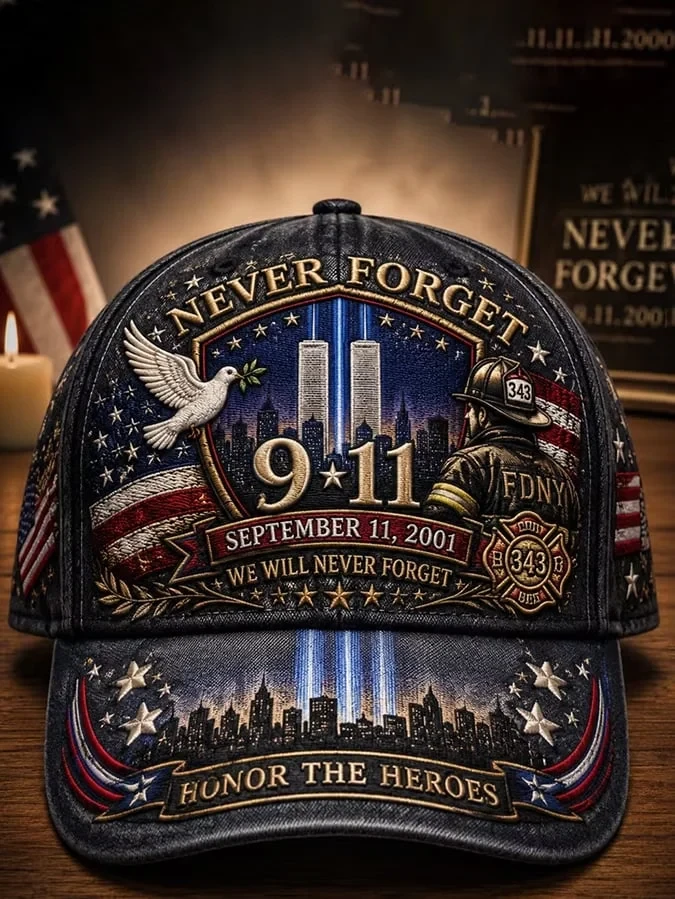 9.11 Never Forget Commemorative Hat 9 11 25th Anniversary Baseball Cap