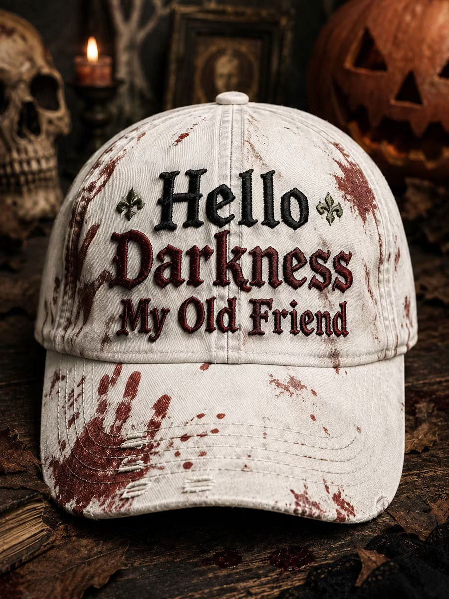 Hello Darkness My Old Friend Hat Halloween Spooky Clothing Unique Gift For Wife Birthday