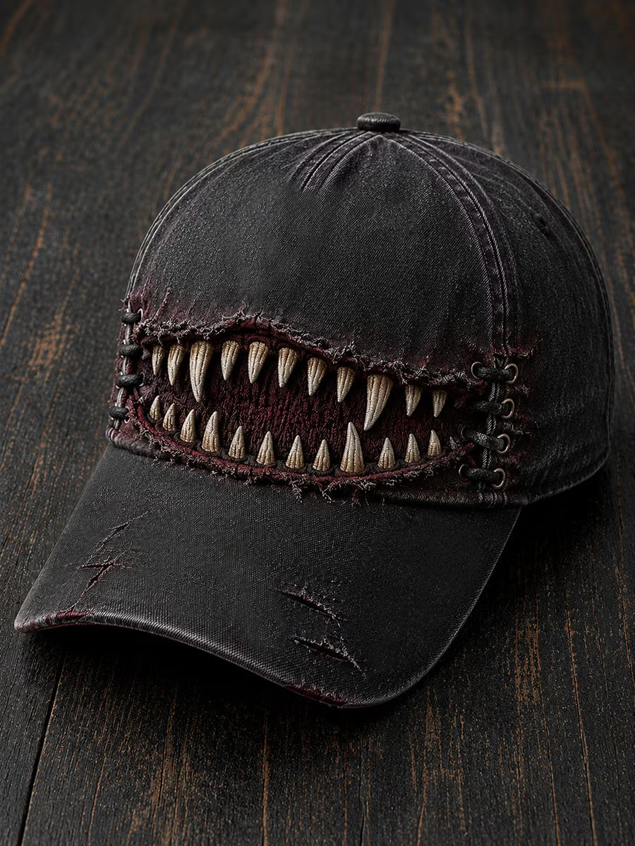 Monster Mouth With Sharp Teeth Hat Horror Spooky Clothing Birthday Gifts For Women