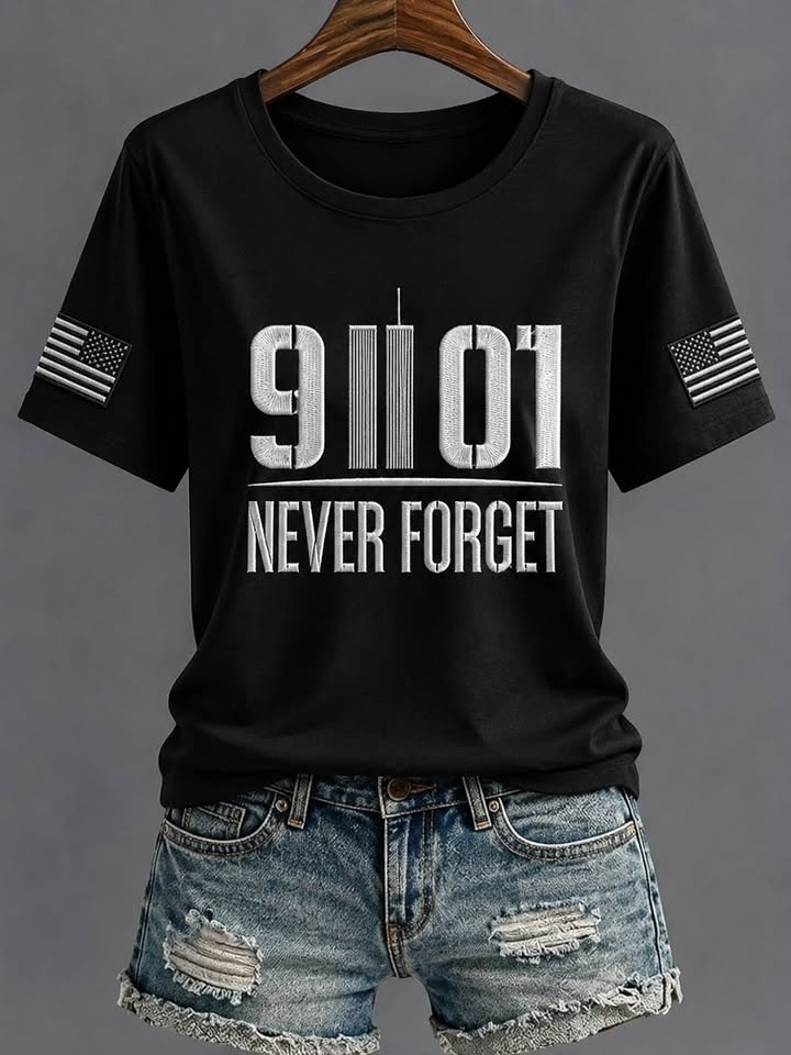 Never Forget 9 11 T-Shirt Women's Patriot American Flag Shirt September 11th Remembrance Gift for Patriots