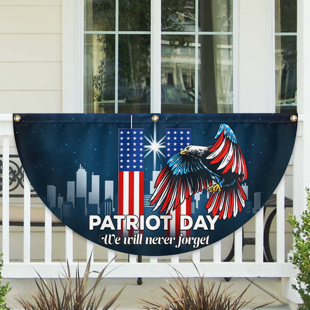 Patriot Day 9 11 Eagle We Will Never Forget Fan Flag Twin Towers Remembrance Decor Gift Ideas