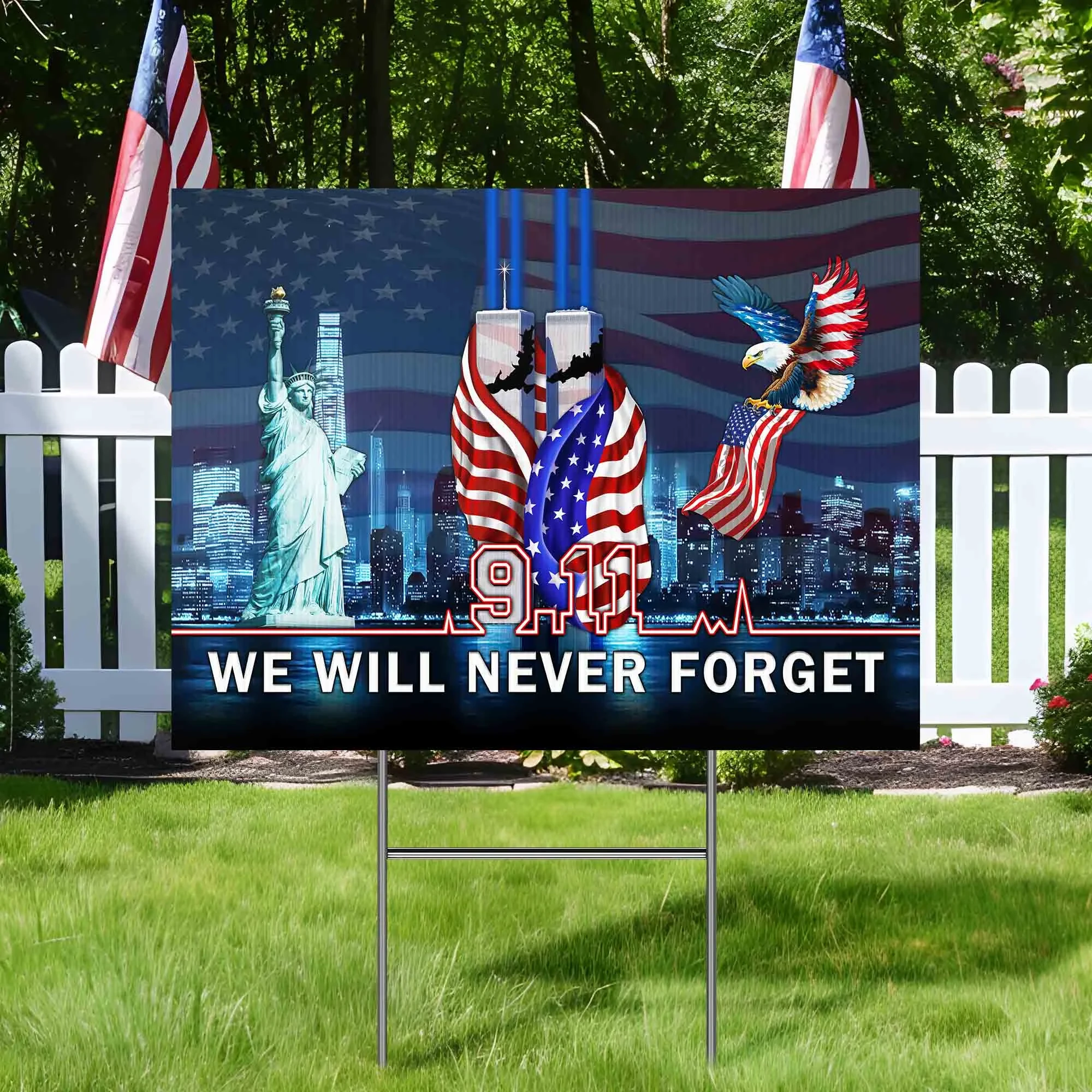 Patriot Day 9 11 September 11 Never Forget Yard Sign Patriotic Gift Ideas