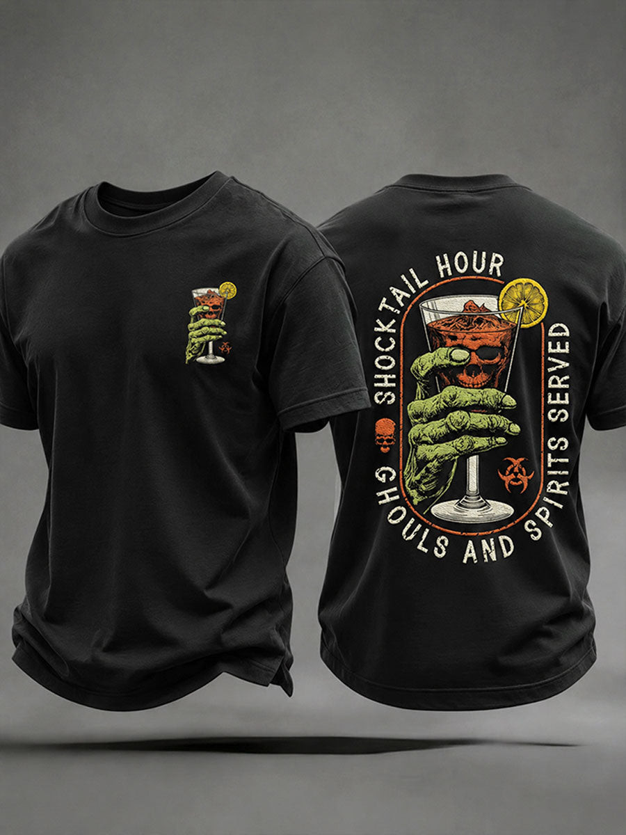 Shocktail Hour Ghouls And Spirits T-Shirt Halloween Spooky Merch Unique Gifts For Him