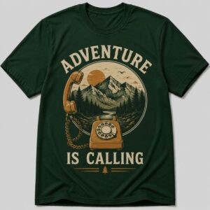 Adventure Is Calling Mountain Explorer Graphic T-Shirt