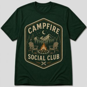Campfire Social Club Vintage Camping Badge T-Shirt
