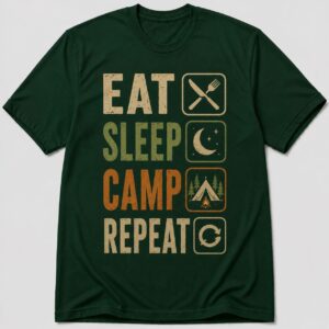 Eat Sleep Camp Repeat Funny Camping Lifestyle T-Shirt