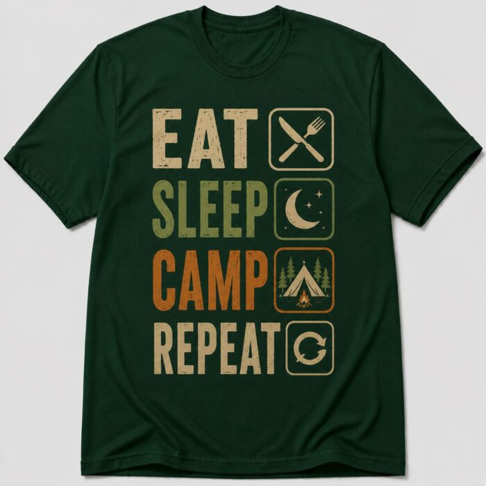 Eat Sleep Camp Repeat Funny Camping Lifestyle T-Shirt Eat Sleep Camp Repeat Funny Camping Lifestyle T-Shirt