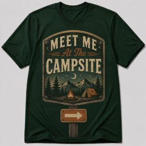Meet Me At The Campsite Retro Camping Sign T-Shirt