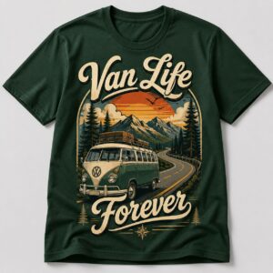 Van Life Forever Vintage Camper Road Trip T-Shirt