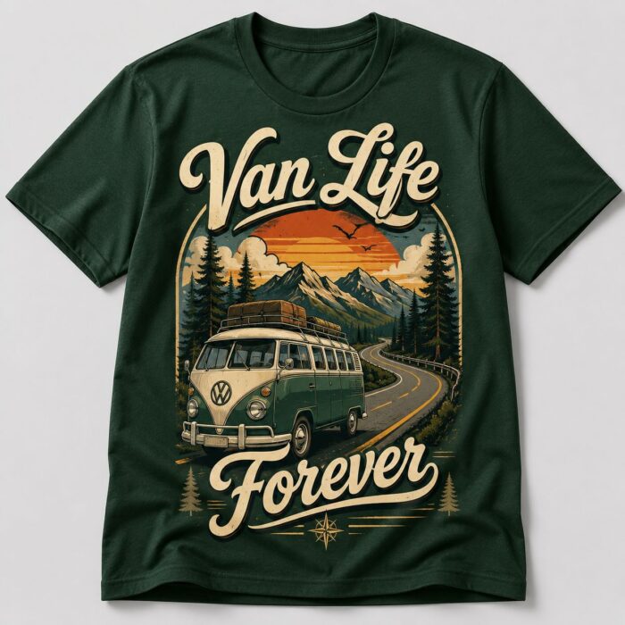 Van Life Forever Vintage Camper Road Trip T-Shirt Van Life Forever Vintage Camper Road Trip T-Shirt